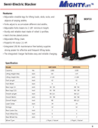 Mighty Lift Semi Electric Stackers